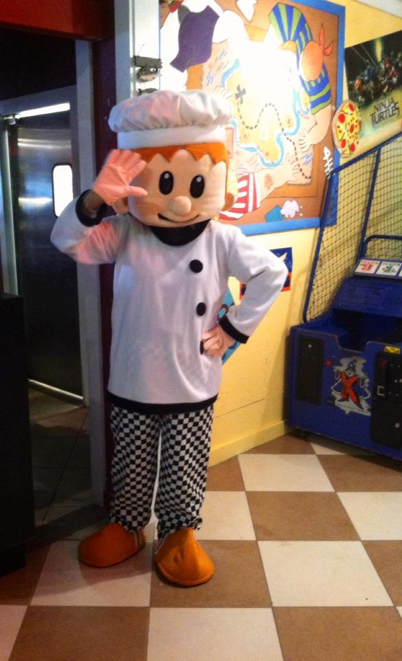 Pizza chef mascot character
