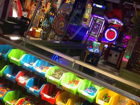 Prize counter with toys and rewards