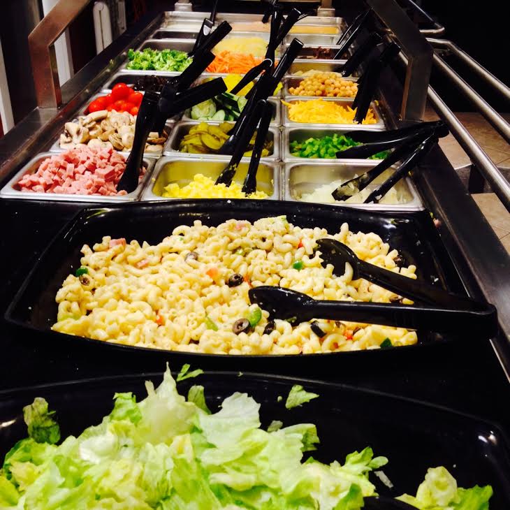 The Mill's fresh salad bar with all the fixings