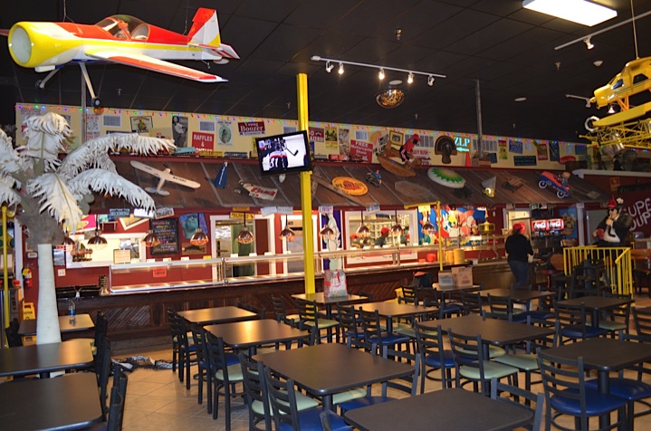 The Mill restaurant interior with eclectic decor