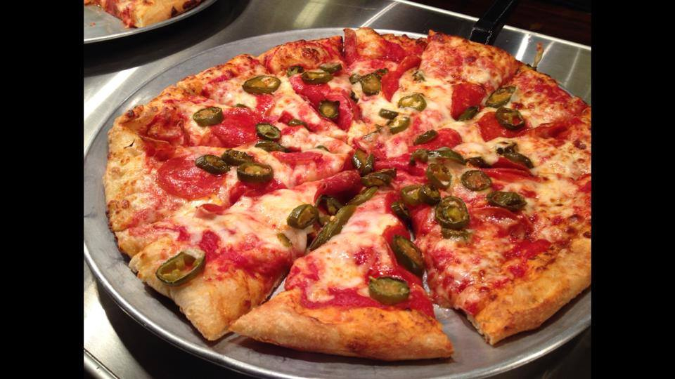 Pepperoni and jalapeno pizza